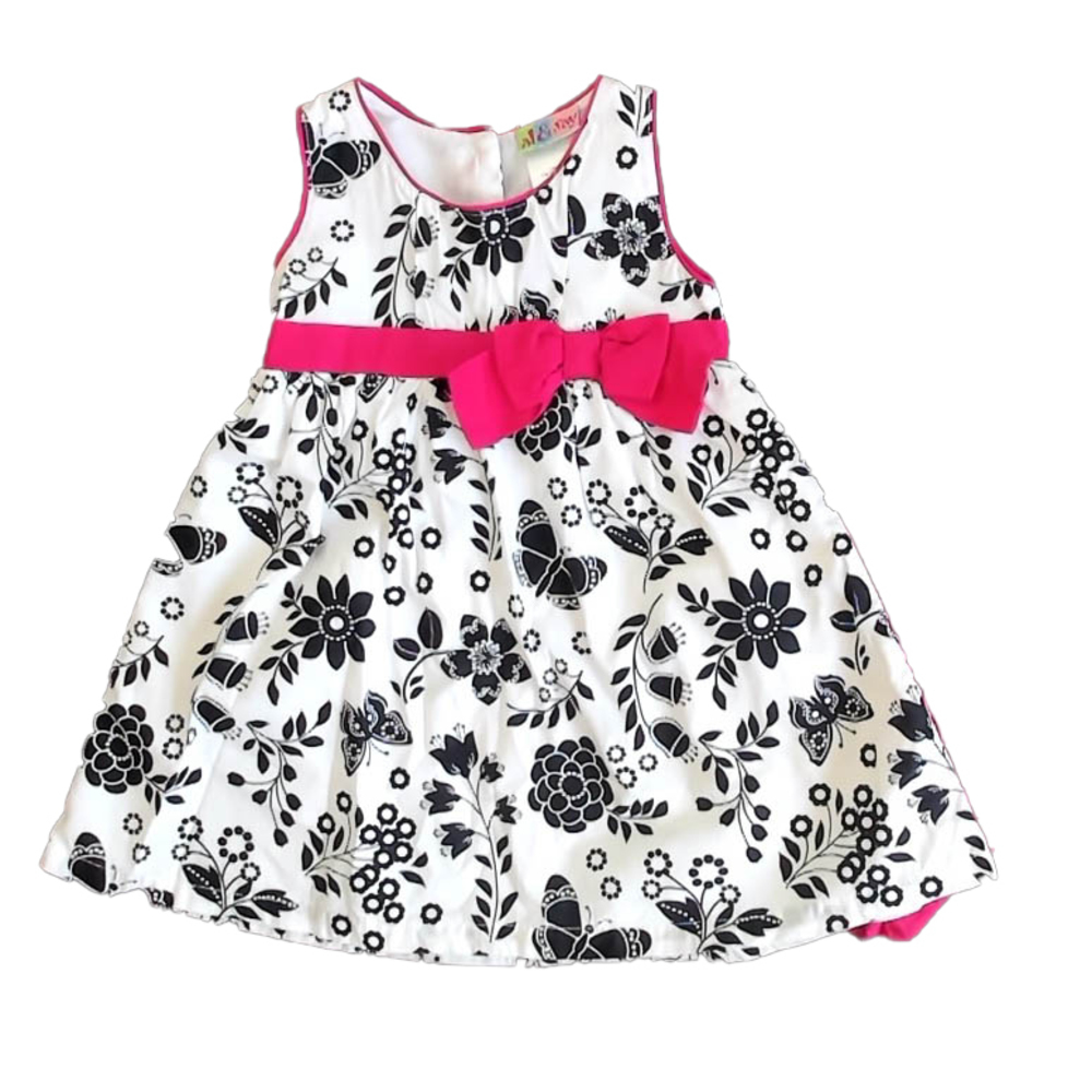 Al & Ray Girls White | Black | Pink Dress size: 18 Months